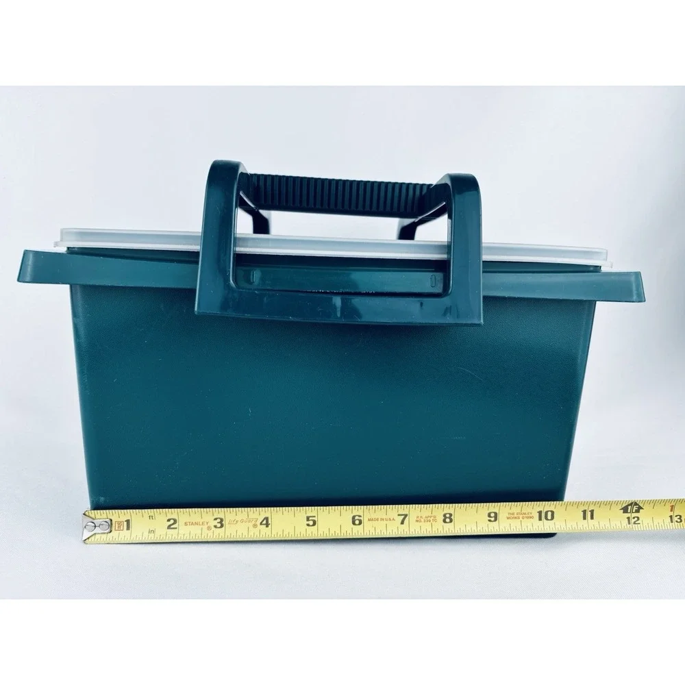 Tupperware Carry All Storage Tote Bin with Handle Green 1431-5 - Picnic Vintage